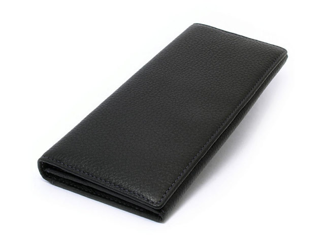 ItalianDeerskin (イタリアンディア) 長財布(小銭入れあり) 「プレリー1957」 NP17014 クロ 正面