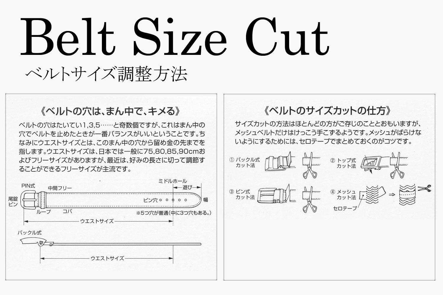 ベルト（フリーサイズ）カット方法