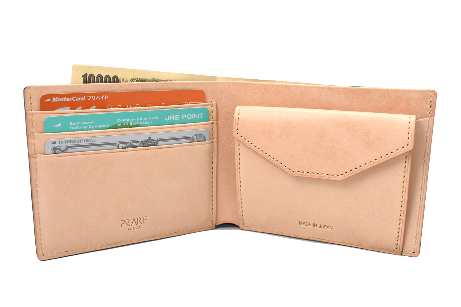 ナチュラルコードバン　スマートコンパクト　二つ折り財布（小銭入れあり） 「プレリーギンザ」　NP47724 商品特徴