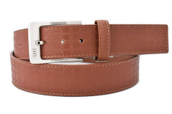 牛革　ダックスチェック型押しベルト 「ダックス」 DB26280　チャ　正面