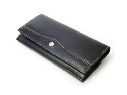 オックスフォード　コンパクト長財布（小銭入れあり）　「ゴールドファイル」 GP10220　ブラック　正面