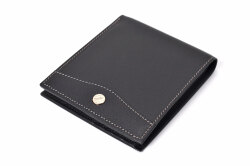オックスフォード　二つ折り財布（小銭入れなし）　「ゴールドファイル」 GP10518　ブラック　正面