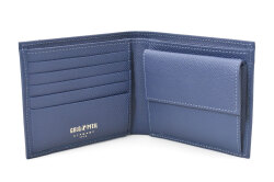 フリードリヒ　二つ折り財布（小銭入れあり）　「ゴールドファイル」 GP26125　ブルー　内作り