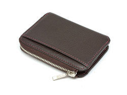 ItalianDeerskin （イタリアンディア） ファスナー小銭入れ 「プレリー1957」 NP17765　ダークブラウン　正面