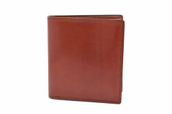 Natural Cordovan(ナチュラルコードバン) コンパクト二つ折り財布(小銭入れなし) 「プレリーギンザ」 NP48624 チョコ 正面