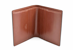 Natural Cordovan(ナチュラルコードバン) コンパクト二つ折り財布(小銭入れなし) 「プレリーギンザ」 NP48624 チョコ 内作り