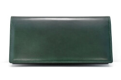 ナチュラルコードバン 長財布 「プレリーギンザ」 NP49038 グリーン　正面