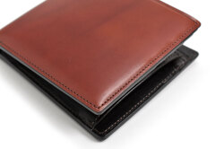 ナチュラルコードバン 二つ折り財布（小銭入れあり） 「プレリーギンザ」 NP49230 ダークブラウン　商品特徴
