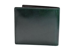 ナチュラルコードバン 二つ折り財布（小銭入れあり） 「プレリーギンザ」 NP49230 グリーン　裏面