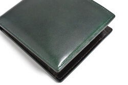 ナチュラルコードバン 二つ折り財布（小銭入れあり） 「プレリーギンザ」 NP49230 グリーン　商品特徴