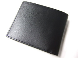 ボックスカーフ　ヴェネチアンレザー　　二つ折り財布（小銭入れなし）  「プレリーギンザ」　NP56216　クロ　裏面