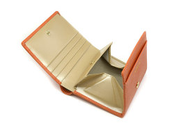 Bijou（ビジュー） 二つ折り財布（小銭入れあり） 「ル・プレリー 」 NPL1280　オレンジ　内作り
