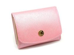 Bijou（ビジュー） コンパクト三つ折り財布（小銭入れあり）　「ル・プレリー 」　NPL1385　ピンク　正面