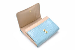 COCCO（コッコ） 二つ折り財布（小銭入れあり） 「ル・プレリーギンザ 」 NPL9313　ブルー　内作り