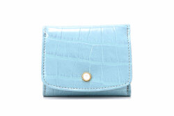 COCCO（コッコ） 三つ折り財布（小銭入れあり） 「ル・プレリーギンザ 」 NPL9490　ブルー　正面