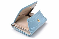 COCCO（コッコ） 三つ折り財布（小銭入れあり） 「ル・プレリーギンザ 」 NPL9490　ブルー　内作り