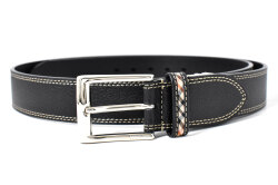 牛革　ピン式　メンズ　カジュアル ベルト　「ダックス」　DB20480　ブラック　正面