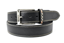 牛革　ピン式　メンズ　カジュアル ベルト　「ダックス」　DB20480　ブラック　正面
