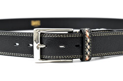 牛革　ピン式　メンズ　カジュアル ベルト　「ダックス」　DB20480　ブラック　正面