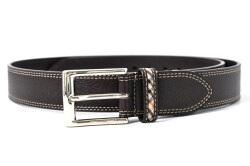 牛革　ピン式　メンズ　カジュアル ベルト　「ダックス」　DB20480　ダークブラウン　正面