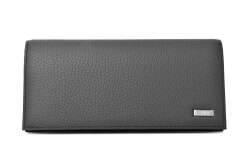 Superior（スペリオール）170th Anniversary 長財布（小銭入れあり） 「ゴールドファイル」 GP24118　ブラック／オレンジ　正面