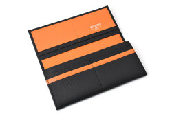 Superior（スペリオール）170th Anniversary 長財布（小銭入れあり） 「ゴールドファイル」 GP24118　ブラック／オレンジ　内作り