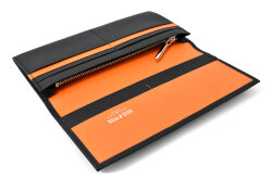 Superior（スペリオール）170th Anniversary 長財布（小銭入れあり） 「ゴールドファイル」 GP24118　ブラック／オレンジ　内作り