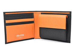 Superior（スペリオール）170th Anniversary 二つ折り財布（小銭入れあり） 「ゴールドファイル」 GP24217　ブラック／オレンジ　内作り