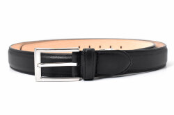 Maximum（マキシマム） 30mm幅 ピン式 メンズベルト ラスティカーフ「プレリーギンザ」 NB10819　ブラック　正面