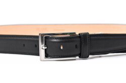 Maximum（マキシマム） 30mm幅 ピン式 メンズベルト ラスティカーフ「プレリーギンザ」 NB10819　ブラック　正面