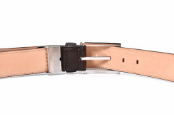 Maximum（マキシマム） 30mm幅 ピン式 メンズベルト ラスティカーフ「プレリーギンザ」 NB10819　ダークブラウン　裏面