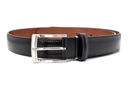 コードバン　メンズベルト 35mm幅　「プレリーギンザ」　NB15324　ブラック　正面