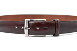 コードバン　メンズベルト 35mm幅　「プレリーギンザ」　NB15324　バーガンディ　正面