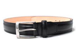 ルガート　35mm幅　メンズベルト　「プレリーギンザ」　NB16615　ブラック　正面