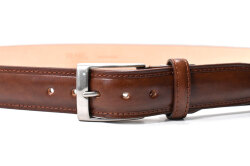 ルガート　35mm幅　メンズベルト　「プレリーギンザ」　NB16615　ブラウン　正面