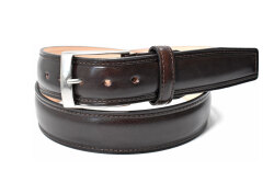 ルガート　35mm幅　メンズベルト　「プレリーギンザ」　NB16615　ダークブラウン　正面