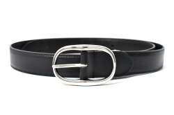 国産スムースレザー＆真鍮バックル　メンズ　カジュアルベルト　「プレリーギンザ」　NB29010　ブラック　正面