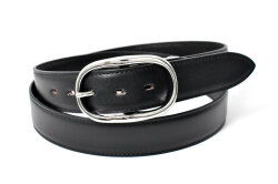 国産スムースレザー＆真鍮バックル　メンズ　カジュアルベルト　「プレリーギンザ」　NB29010　ブラック　正面