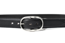 国産スムースレザー＆真鍮バックル　メンズ　カジュアルベルト　「プレリーギンザ」　NB29010　ブラック　正面