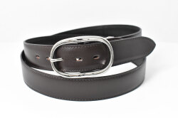 国産スムースレザー＆真鍮バックル　メンズ　カジュアルベルト　「プレリーギンザ」　NB29010　ダークブラウン　正面