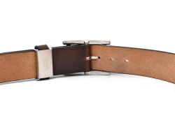 ホーウィン クロムエクセル メンズカジュアルベルト  「プレリーギンザ」 NB29112　ダークブラウン　裏面