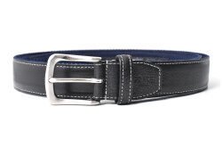 Cool Mesh（クールメッシュ）牛革 メンズ カジュアルベルト 35mm幅 「プレリーギンザ 」 NB30280　ブラック　正面