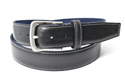 Cool Mesh（クールメッシュ）牛革 メンズ カジュアルベルト 35mm幅 「プレリーギンザ 」 NB30280　ブラック　正面