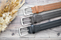 Cool Mesh（クールメッシュ）牛革 メンズ カジュアルベルト 35mm幅 「プレリーギンザ 」 NB30310　イメージ画像