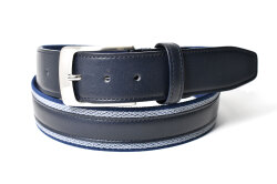 牛革付属 メンズ リバーシブルカジュアルベルト  「プレリートラディショナルファクトリー 」 NB48570　ネイビー　正面