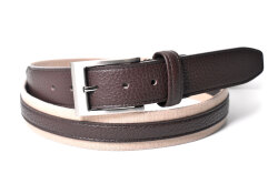 牛革付属 メンズ リバーシブルカジュアルベルト  「プレリートラディショナルファクトリー 」 NB48660　ブラウン　正面