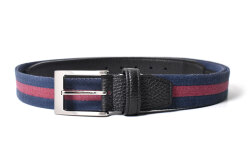 牛革付属 メンズ リバーシブルカジュアルベルト  「プレリートラディショナルファクトリー 」 NB48660　ネイビー　正面