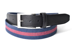 牛革付属 メンズ リバーシブルカジュアルベルト  「プレリートラディショナルファクトリー 」 NB48660　ネイビー　正面