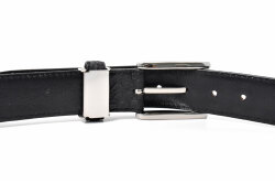 クロコダイルレザー　メンズベルト　30mm幅　「プレリーギンザ」　NB87350　ブラック　裏面