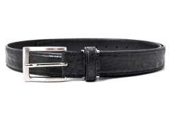クロコダイルレザー　メンズベルト　30mm幅　「プレリーギンザ」　NB87350　ブラック　正面
